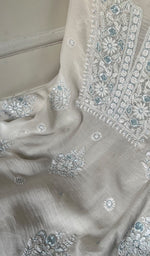 Load image into Gallery viewer, Irum Women's Lakhnavi Handcrafted Mul Chanderi Unstitched Kurta And Dupatta Set - HONC0297196