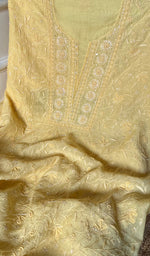 Load image into Gallery viewer, Women's Lakhnavi Handcrafted Mul Chanderi Unstitched Kurta And Dupatta Set - HONC0280842