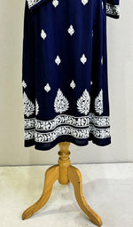 Load image into Gallery viewer, Women's Lucknowi Handcrafted Modal Cotton Chikankari Anarkali Dress - HONC0231065