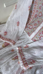 Load image into Gallery viewer, Women's Lakhnavi Handcrafted Mul Chanderi Semi - Stitched Kurta And Dupatta Set - HONC0266951