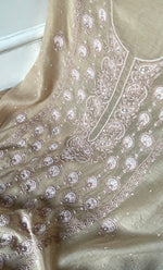 Load image into Gallery viewer, Women's Lakhnavi Handcrafted Mul Chanderi Unstitched Chikankari Full Suit Material - HONC0312089