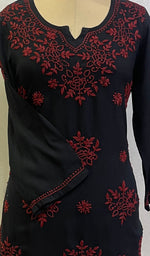 Load image into Gallery viewer, Women's Lakhnavi Handcrafted Modal Cotton Chikankari Top - HONC0159379