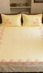 Load image into Gallery viewer, Lakhnavi Handcrafted Cotton Chikankari Bedsheet Set - HONC031718