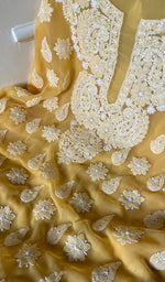 将图像加载到图库查看器中, Women's Lucknowi Handcrafted Faux-Georgette Chikankari Suit Material - HONC0263014