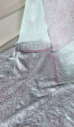 Load image into Gallery viewer, Women's Lakhnavi Handcrafted Cotton Chikankari Semi Stitched Kurti Fabric - HONC0348849