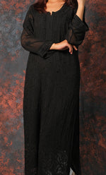 Load image into Gallery viewer, Yusra Women's Lakhnavi Handcrafted Viscose Georgette Chikankari Kurti- HONC0327261