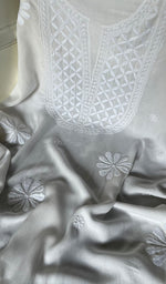 将图像加载到图库查看器中, Women's Lakhnavi Handcrafted Modal Cotton Chikankari Unstitched Kurti Fabric - HONC0242109