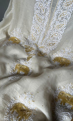 Load image into Gallery viewer, Women's Lakhnavi Handcrafted Mul Chanderi Unstitched Kurta And Dupatta Set - HONC0310889