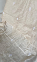将图像加载到图库查看器中, Lucknowi Handcrafted Munga Silk Unstitched Chikankari Unisex Kurta Fabric - HONC0330257