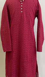 Load image into Gallery viewer, Men's Faux-Georgette Hakoba Kurta -  HONC0186495