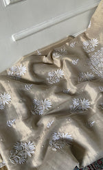 将图像加载到图库查看器中, Women's Lakhnavi Handcrafted Tissue Chanderi Unstitched Chikankari Kurta And Dupatta Set - HONC0339371