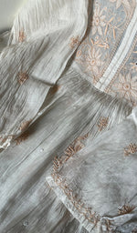 将图像加载到图库查看器中, Women's Lakhnavi Handcrafted Mul Chanderi Semi - Stitched Kurta And Dupatta Set - HONC0252584