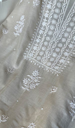 将图像加载到图库查看器中, Women's Lakhnavi Handcrafted Mul Chanderi Chikankari Full Suit Material - HONC0279289