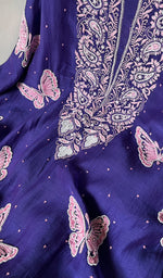 Load image into Gallery viewer, Titlee Women's Lakhnavi Handcrafted Mul Chanderi Unstitched Kurta And Dupatta Set - HONC0277057