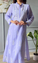 Load image into Gallery viewer, Women's Lakhnavi Handcrafted Kota Cotton Chikankari Kurti - HONC0305754