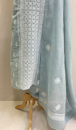 Load image into Gallery viewer, Chavi Women's Lakhnavi Handcrafted Cotton Chikankari Kurta And Dupatta Set- HONC0212209