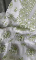 将图像加载到图库查看器中, Women's Lakhnavi Handcrafted Unstitched Cotton Chikankari Suit Material - HONC0301278