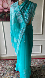 Load image into Gallery viewer, Samaira Women's Lucknowi Handcrafted Faux-Georgette Chikankari Saree - HONC0348734