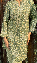 Load image into Gallery viewer, Shama Women's Lakhnavi Handcrafted Cotton Chikankari Kurta And Palazzo Set - HONC0250030