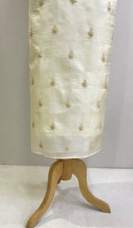 Load image into Gallery viewer, Lucknowi Handcrafted Chanderi Silk Chikankari Unstitched Men's Kurta Fabric - HONC0186276