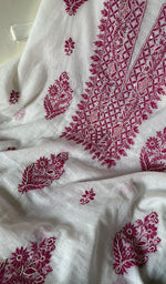 Load image into Gallery viewer, Women's Lakhnavi Handcrafted Mul Chanderi Unstitched Kurta And Dupatta Set - HONC0265849
