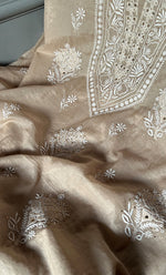 将图像加载到图库查看器中, Women's Lakhnavi Handcrafted Mul Chanderi Unstitched Kurta And Dupatta Set - HONC0284726