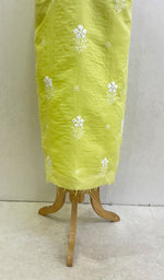 Load image into Gallery viewer, Women's Lakhnavi Handcrafted Cotton Chikankari Unstitched Kurti Fabric -HONC0125710