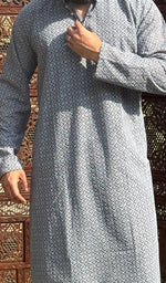 Load image into Gallery viewer, Men's Faux-Georgette Hakoba Kurta - HONC0261838