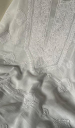 Load image into Gallery viewer, White Cotton Unstitched Kurta And Dupatta