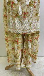 Load image into Gallery viewer, Women's Lakhnavi Handcrafted Mul Cotton Chikankari Kurta And Palazzo Set - HONC0160876