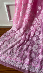 将图像加载到图库查看器中, Samaira Women's Lucknowi Handcrafted Faux-Georgette Chikankari Saree - HONC0223875
