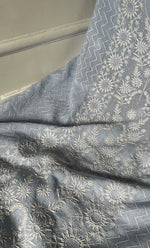 Load image into Gallery viewer, Women's Lakhnavi Handcrafted Maheshwari Mul Chanderi Unstitched Kurta And Dupatta Set - HONC0301245