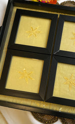 Load image into Gallery viewer, Chikankari Tray with Four Coasters - HONC0254714