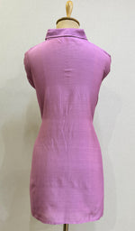 将图像加载到图库查看器中, Fiza Women's Lakhnavi Handcrafted Chanderi Silk Semi- Stiched Chikankari Top - HONC0227622