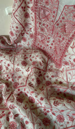 将图像加载到图库查看器中, Women's Lakhnavi Handcrafted Pure Organza Chikankari Unstitched Kurta And Dupatta Set- HONC0271903