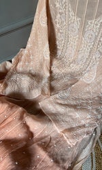 Load image into Gallery viewer, Tripty Women's Lakhnavi Handcrafted Mul Chanderi Semi - Stitched Anarkali And Dupatta Set - HONC0305939