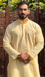 Load image into Gallery viewer, Men's Lucknowi Handcrafted Cotton Chikankari Kurta - HONC0260674