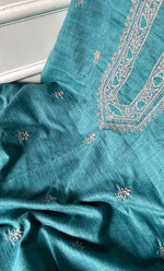 将图像加载到图库查看器中, Lucknowi Handcrafted Cotton Chikankari Unstitched Men's Kurta Fabric - HONC0302272