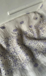 Load image into Gallery viewer, Mainaaj Women's Lakhnavi Handcrafted Pure Organza Chikankari Unstitched Kurta And Dupatta Set- HONC0327338