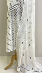 将图像加载到图库查看器中, Saziya Women's Lakhnavi Handcrafted Mul Chanderi Semi - Stitched Kurta And Dupatta Set - HONC0227120