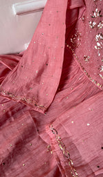 Load image into Gallery viewer, Women's Lakhnavi Handcrafted Mul Chanderi Semi - Stitched Kurta And Dupatta Set - HONC0268225