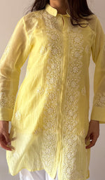 Load image into Gallery viewer, Women's Lakhnavi Handcrafted Mul Chanderi Chikankari Top - HONC0364862