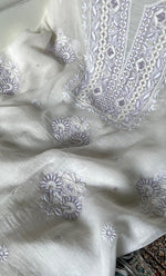 Load image into Gallery viewer, Women's Lakhnavi Handcrafted Unstitchd Mul Chanderi Kurta And Dupatta Set - HONC0323578