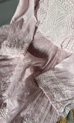 Load image into Gallery viewer, Women's Lakhnavi Handcrafted Mul Chanderi Semi - Stitched Kurta And Dupatta Set - HONC0304376