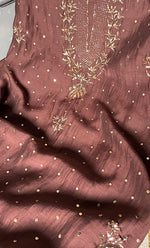 Load image into Gallery viewer, Women's Lakhnavi Handcrafted Mul Chanderi Chikankari Full Suit Material - HONC0153812