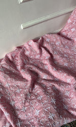 Load image into Gallery viewer, Women's Lakhnavi Handcrafted Unstitched Munga Silk Chikankari Kurta And Dupatta Set- HONC0274526