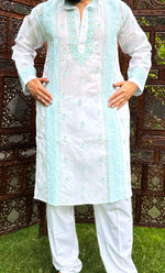 Load image into Gallery viewer, Men's Lucknowi Handcrafted Cotton Chikankari Kurta - HONC0303105