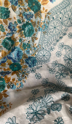 将图像加载到图库查看器中, Women's Lakhnavi Handcrafted Cotton Chikankari Unstitched Kurti Fabric - HONC0284322