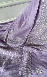 Load image into Gallery viewer, Women's Lakhnavi Handcrafted Mul Chanderi Semi -stitched Chikankari Full Suit Material - HONC0296116