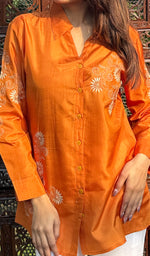 Load image into Gallery viewer, Pure banglore silk top with fine Chikankari